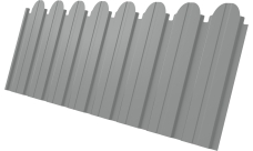 Профнастил C10B фигурный Grand Line 0,5 Сатин RAL 9006 бело-алюминиевый