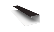 Планка П-образная завершающая сложная (КД) 0,5 PurLite Matt RAL 9005 черный (2м)