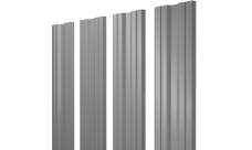 Штакетник Twin с прямым резом Grand Line 0,5 Satin RAL 9006 бело-алюминиевый