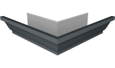 Угол желоба со сварным швом наружный Vortex Lite Matt 130мм RAL 7016 антрацитово-серый