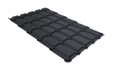 Металлочерепица "Квадро профи (Верховье)" ("Quadro Profi") v01 0,5 PurPro RAL 7024 мокрый асфальт