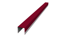 Планка вертикальная обратная для горизонтального монтажа штакетника 0,45 PE RAL 3003 рубиново-красный (2,5м)