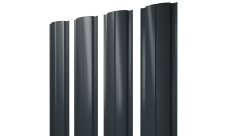 Штакетник Полукруглый Slim с прямым резом Grand Line 0,45 Drap TR RAL 7016 антрацитово-серый