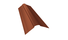 Планка конька фигурного 100x100 0,5 PurLite Matt RAL 8004 терракота (2м)