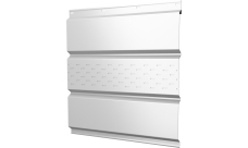 Софит металлический Классик v01 Grand Line центральная перфорация 0,45 Drap TX с пленкой RAL 9003 сигнальный белый