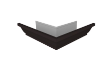 Угол желоба со сварным швом наружный Vortex Lite Matt 130мм RAL 9005 черный