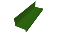 Планка примыкание нижнее к трубе фальц Grand Line 0,45 PE с пленкой RAL 6002 лиственно-зеленый (2м)