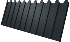 Профнастил С8A v02 фигурный Grand Line 0,5 Satin Matt TX с пленкой RAL 7016 антрацитово-серый