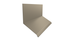 Планка примыкание верхнее к стене фальц 150х130х20 0,5 Satin с пленкой RAL 1015 светлая слоновая кость (3м)