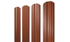 Штакетник Twin фигурный Grand Line 0,45 Drap TR RAL 8004 терракота