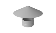 Дымник на трубу круглый d135 0,5 Satin с пленкой RAL 9003 сигнальный белый