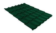 Металлочерепица Классик ("Classic") v01 0,5 Satin Matt RAL 6005 зеленый мох
