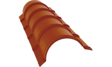 Планка конька полукруглого Grand Line 0,45 Drap ТХ RAL 8004 терракота (1,97м)