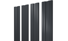 Штакетник Twin с прямым резом Grand Line 0,45 Drap ST lite RAL 7024 мокрый асфальт