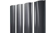 Штакетник Круглый с прямым резом Grand Line 0,45 PE-Double RAL 7024 мокрый асфальт