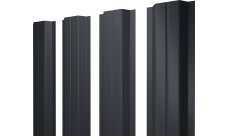 Штакетник П-образный A с прямым резом Grand Line 0,45 Drap ST lite RAL 7024 мокрый асфальт