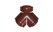 Тройник Y малого конька полукруглого 0,5 Satin с пленкой RAL 3009 оксидно-красный