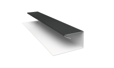 Планка П-образная завершающая сложная Корабельная Доска Grand Line 0,45 PE с пленкой RAL 7016 антрацитово-серый (2м)