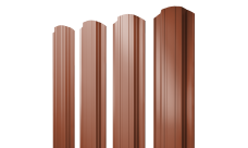 Штакетник Прямоугольный фигурный Grand Line 0,45 Drap TR RAL 8004 терракота