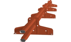 Снегозадержатель трубчатый для металлочерепицы, гибкой черепицы, профнастила Премиум d 45х25 RAL 8004 (3м) оцинкованный