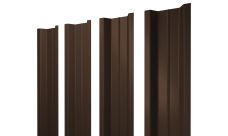 Штакетник П-образный B с прямым резом Grand Line 0,45 Drap TwinColor RAL 8017 шоколад