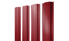 Штакетник Прямоугольный с прямым резом Grand Line 0,45 PE RAL 3003 рубиново-красный