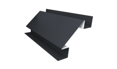 Планка угла внутреннего сложного Блок-Хаус new Grand Line 0,5 PurPro с пленкой RAL 7024 мокрый асфальт (2м)