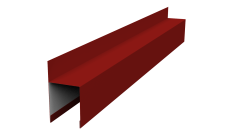 Планка опорная составная внешняя для забора жалюзи Palermo Grand Line 0,7 PE RAL 3011 коричнево-красный (2,5м)