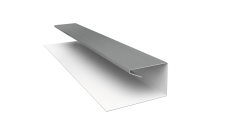 Планка П-образная завершающая сложная (КД) 0,45 PE с пленкой RAL 9006 бело-алюминиевый (2м)