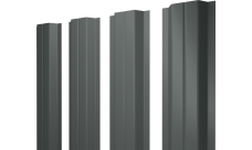 Штакетник П-образный A с прямым резом Grand Line 0,45 PE RAL 7005 мышино-серый