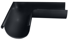 Угол желоба внешний Grand Line ПЭ 90гр 125мм RAL 7024 мокрый асфальт