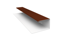 Планка П-образная завершающая сложная Корабельная Доска Grand Line 0,5 Satin с пленкой RAL 3009 оксидно-красный (2м)