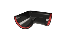 Угол желоба 90 град.Классика 120 ПВХ GL черный (RAL 9005)