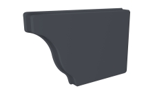 Заглушка желоба правая Vortex Lite Matt 130мм RAL 7024 мокрый асфальт