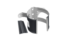 Хомут трубы металлический на дерево GL ПВХ графит (RAL 7024)