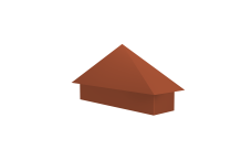 Колпак на полустолб для С8,С10 0,45 PE с пленкой RAL 8004 терракота