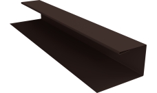 Планка П-образная Блок-Хаус новый Grand Line 0,5 Velur RAL 8017 шоколад (2м)