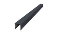 Планка вертикальная лицевая для горизонтального монтажа штакетника Grand Line 0,5 PurLite Matt RAL 7024 мокрый асфальт (2,5м)