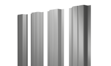 Штакетник П-образный A с прямым резом 0,45 PE RAL 9006 бело-алюминиевый