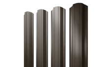 Штакетник Прямоугольный фигурный Grand Line 0,45 PE RR 32 темно-коричневый