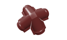 Четверник конька малого полукруглого 0,45 PE с пленкой RAL 3011 коричнево-красный