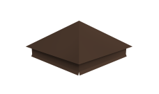 Колпак на столб 390х390мм с отливом 0,4 PE с пленкой RAL 8017 шоколад