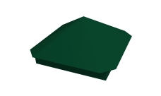 Колпак на столб Пирамида 390х390мм 0,5 Satin с пленкой RAL 6005 зеленый мох