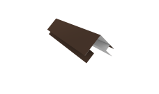 Планка угла внешнего сложная Кожуха сегментного 0,5 Rooftop Бархат RAL 8017 шоколад (1,0м)