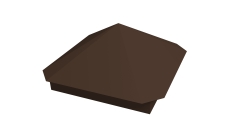 Колпак на столб Пирамида 390х390мм 0,45 PE с пленкой RAL 8017 шоколад