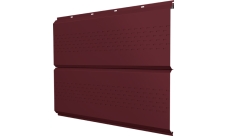 Софит металлический ЭкоБрус new Grand Line c перфорацией 0,5 Satin с пленкой RAL 3005 красное вино