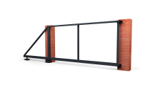 Ворота откатные Жалюзи Texas 2,0х4,5 RAL 7024 без заполнения (ламель 150 мм) крепление к столбу