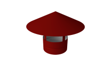 Дымник на трубу круглый d110 0,5 Satin с пленкой RAL 3011 коричнево-красный