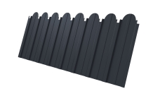 Профнастил C10A фигурный Grand Line 0,5 PurLite Matt RAL 7024 мокрый асфальт