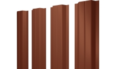 Штакетник П-образный A с прямым резом Grand Line 0,5 Satin Matt TX RAL 8004 терракота